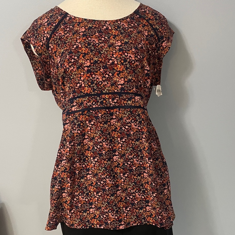 Motherhood Navy and Pink Floral Blouse